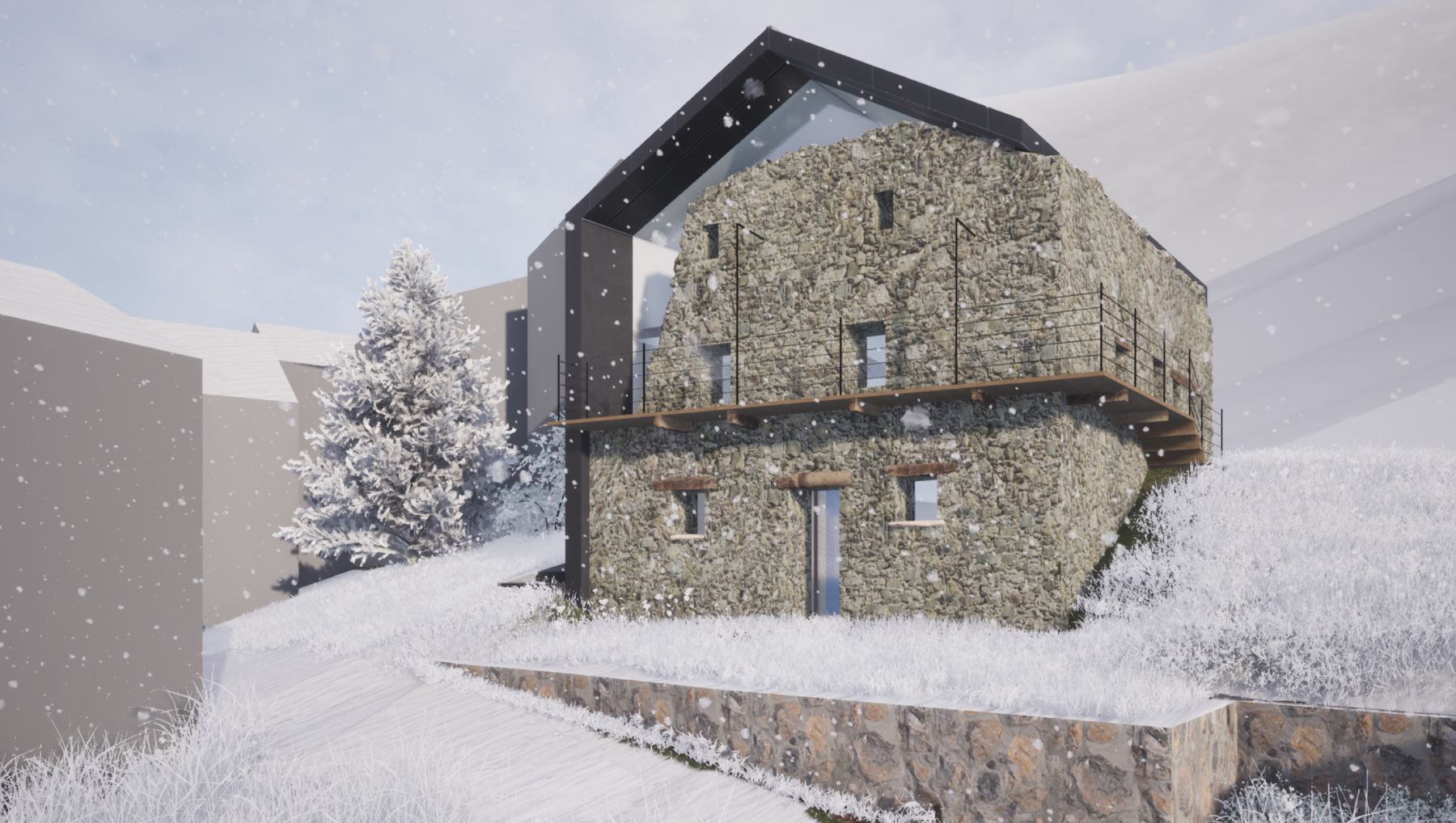 rendering chalet heritage Cervinia